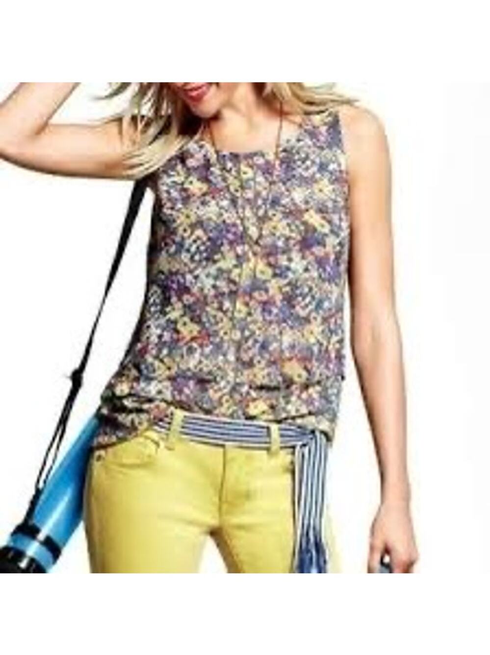 Cabi Positano Layered Tank Top Floral Watercolor Blouse | Size S